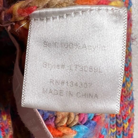 Line + Dot Bonnie Multicolor Rainbow Knit Button Front Cardigan Sweater Size M - Picture 11 of 12